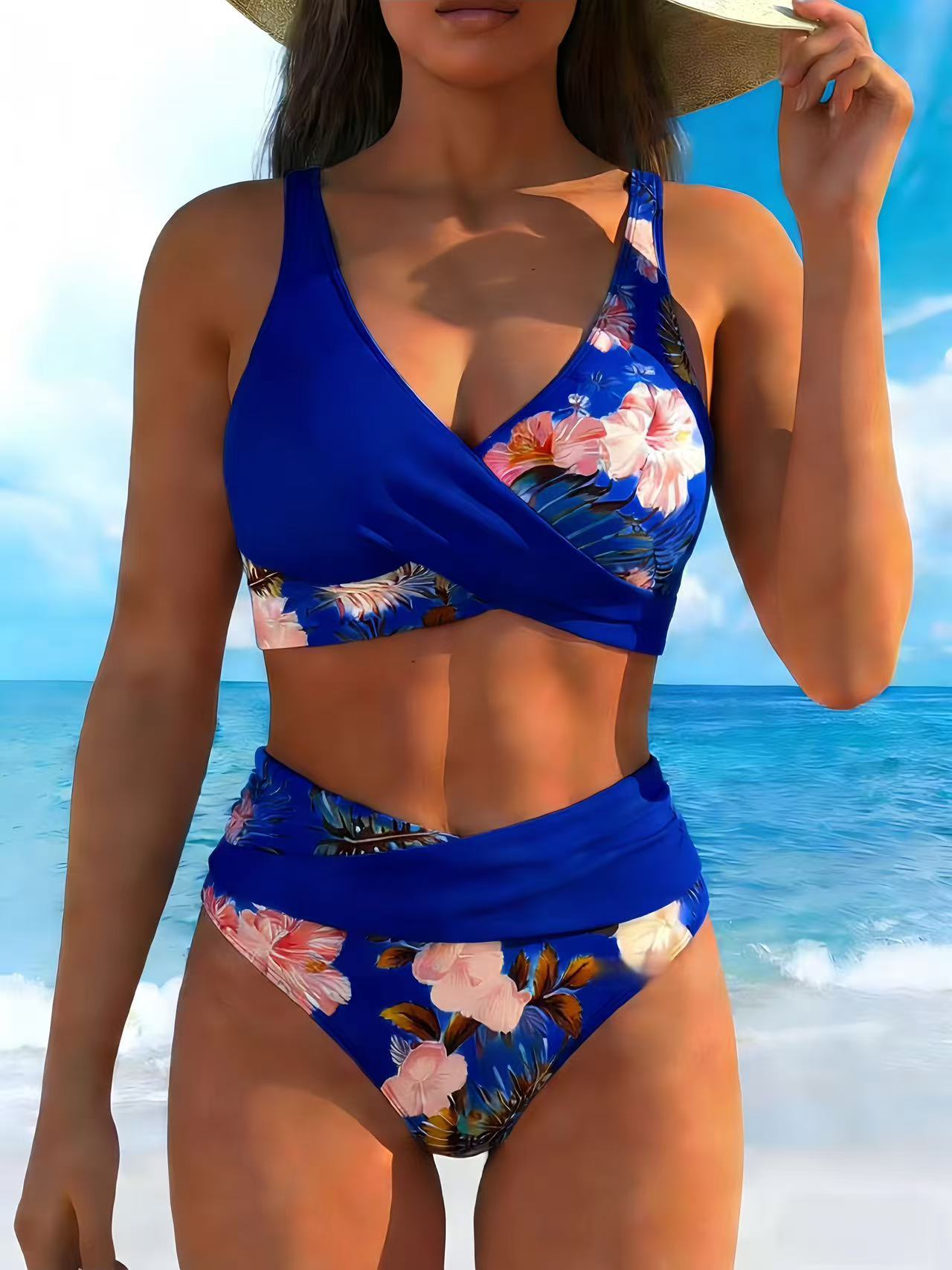 Barisol | Ensemble de bikini fleuri avec haut enveloppant de soutien
