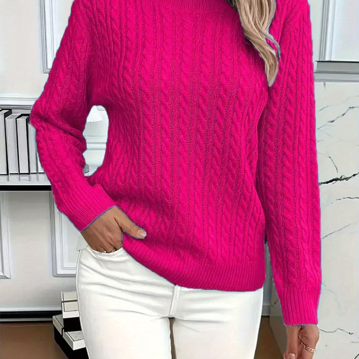 PULL ROND CONFORTABLE POUR FEMMES