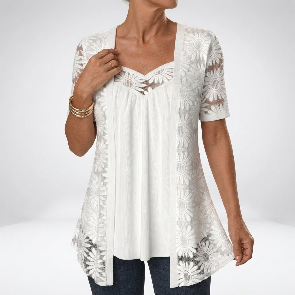 Soravie | Blouse en dentelle confortable pour le quotidien et les loisirs