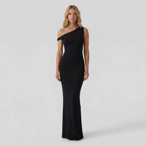 Robe moulante asymétrique pour femme | Maxi