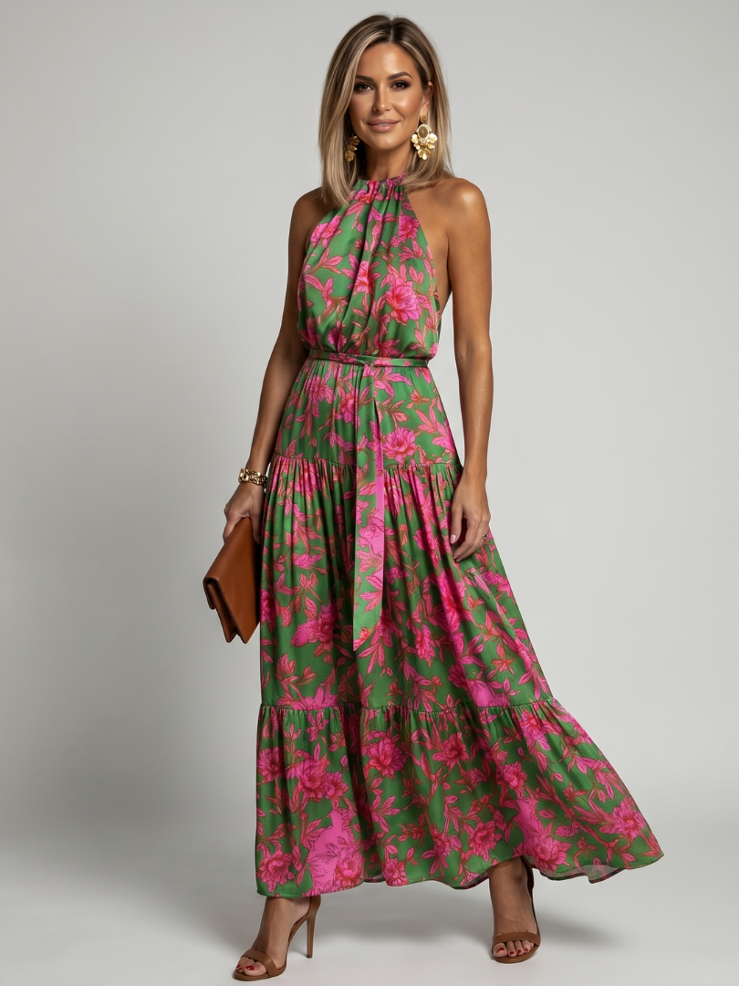 Rowen | Robe midi drapée à bretelles