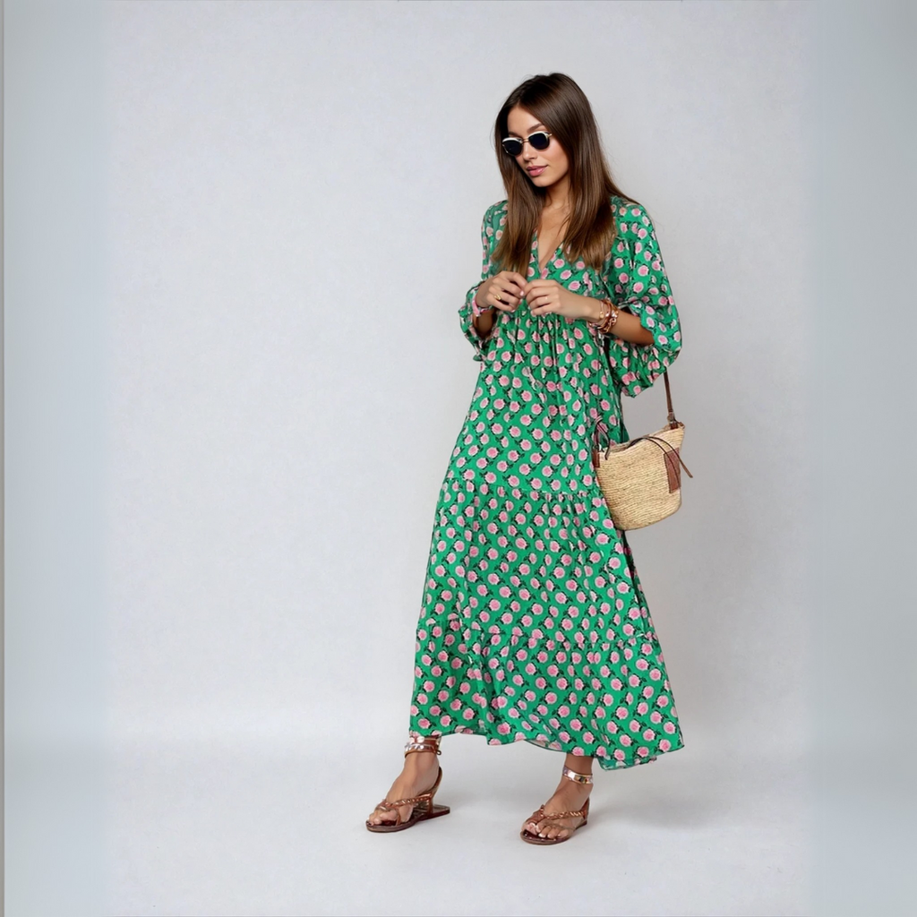 Elin | Robe Maxi à Pois pour Femmes