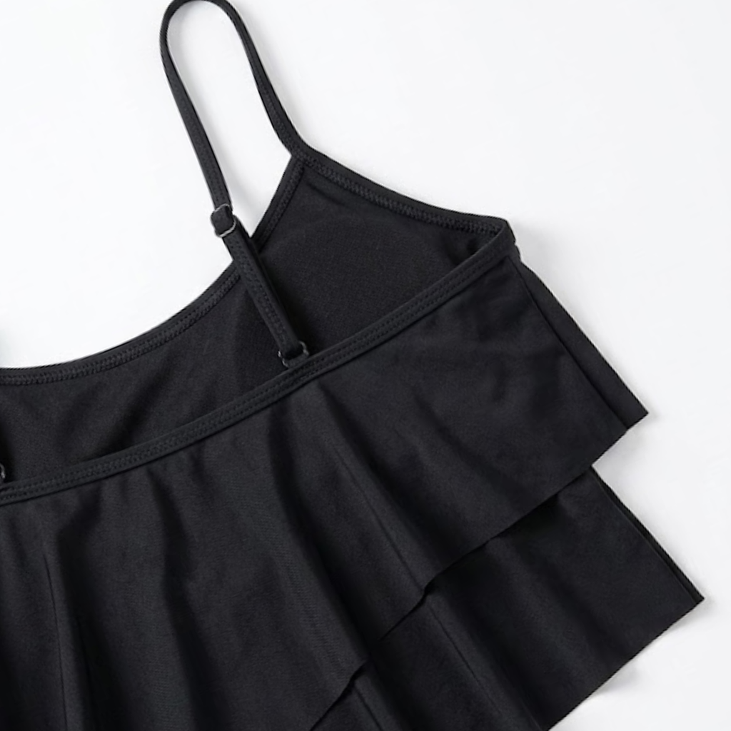 Maillot de Bain Tankini avec Haut à Volants et Bas Taille Haute