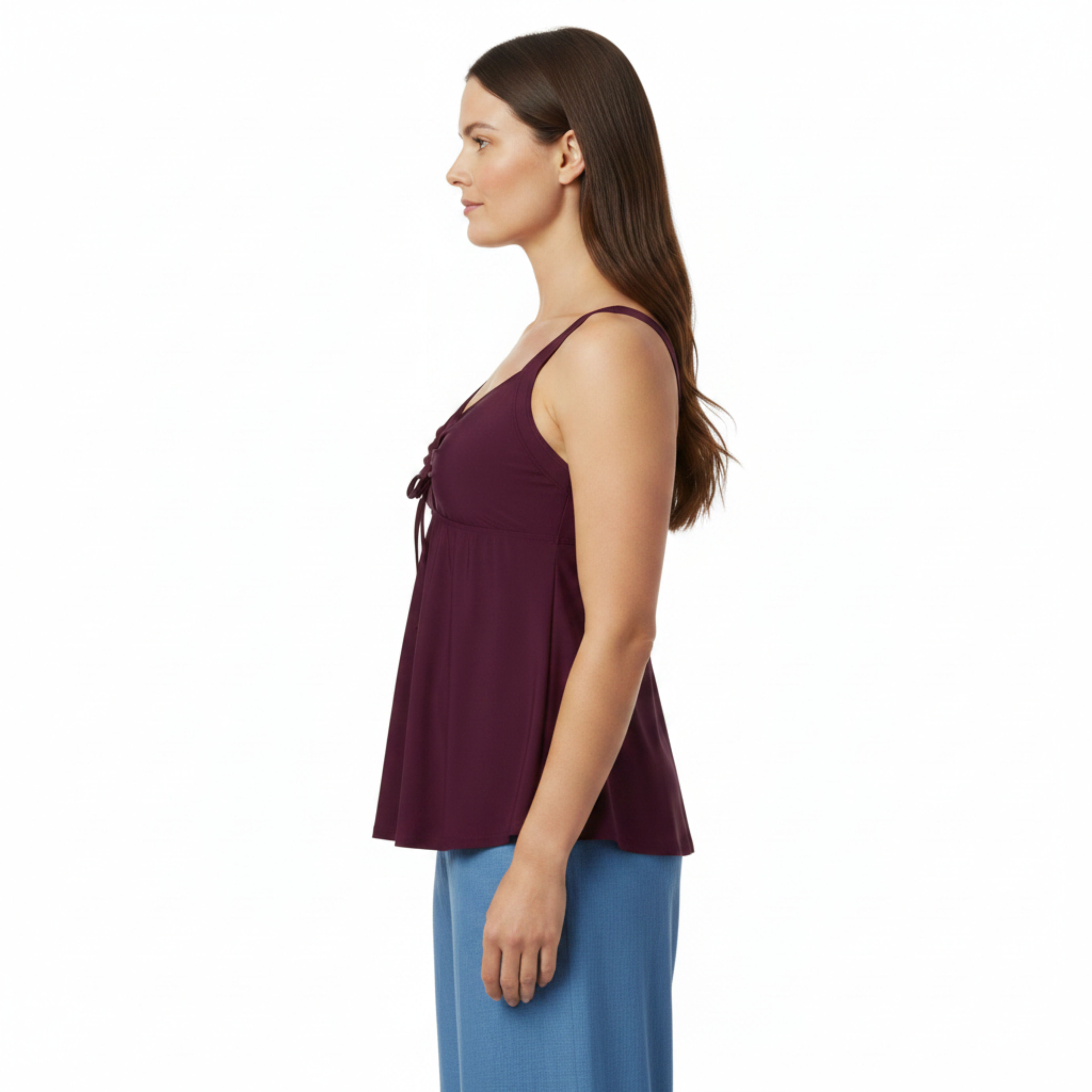 Haut de Tankini Taille Haute pour Femme avec Décolleté Goutte et Coupe Tunique