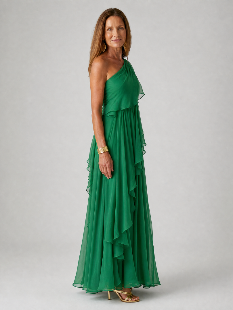 Parietta | Robe maxi élégante avec décolleté asymétrique