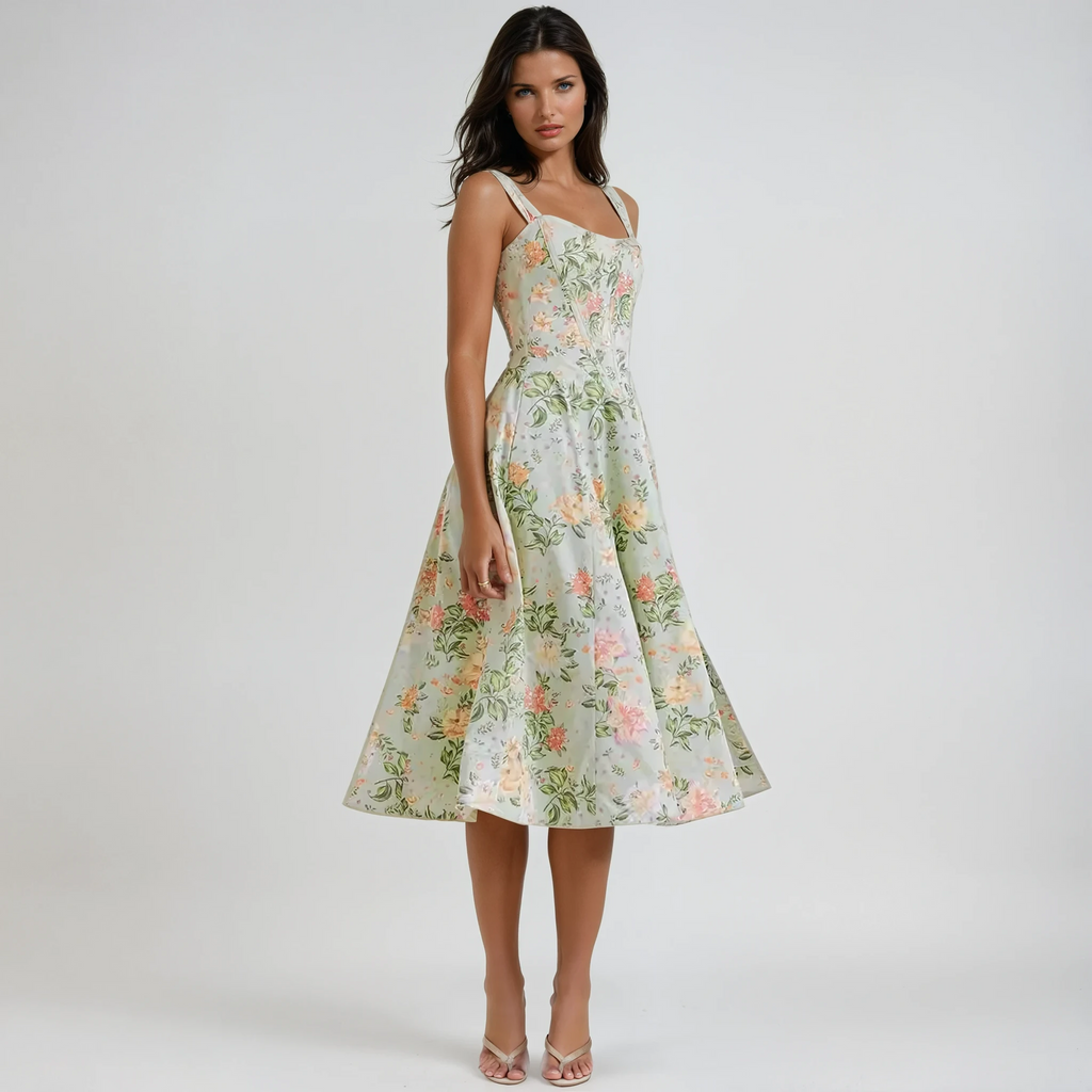Robe Midi Fleurie Dahlia