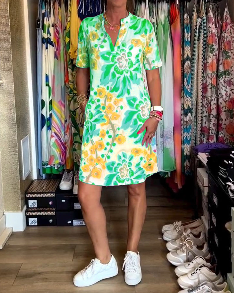 Federica™ - Robe à manches courtes avec imprimé floral