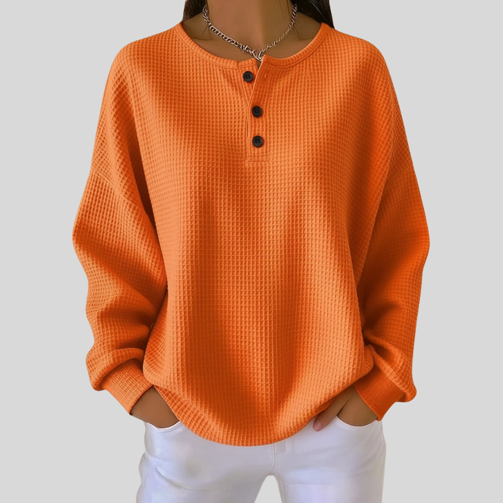 Emma - Pull Oversize avec Boutons Stylé