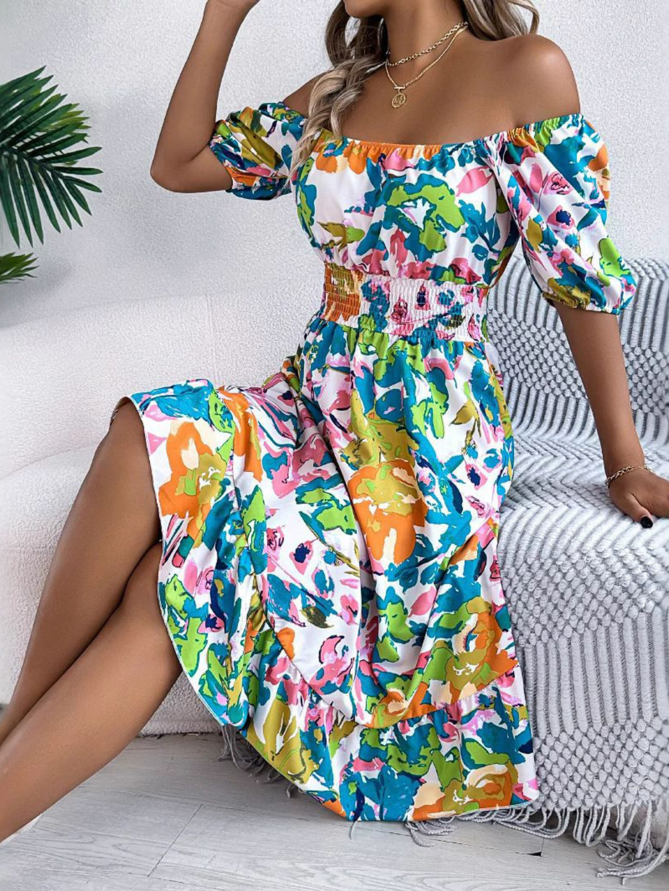 Clara | Robe Midi Bohème Femme Décollée