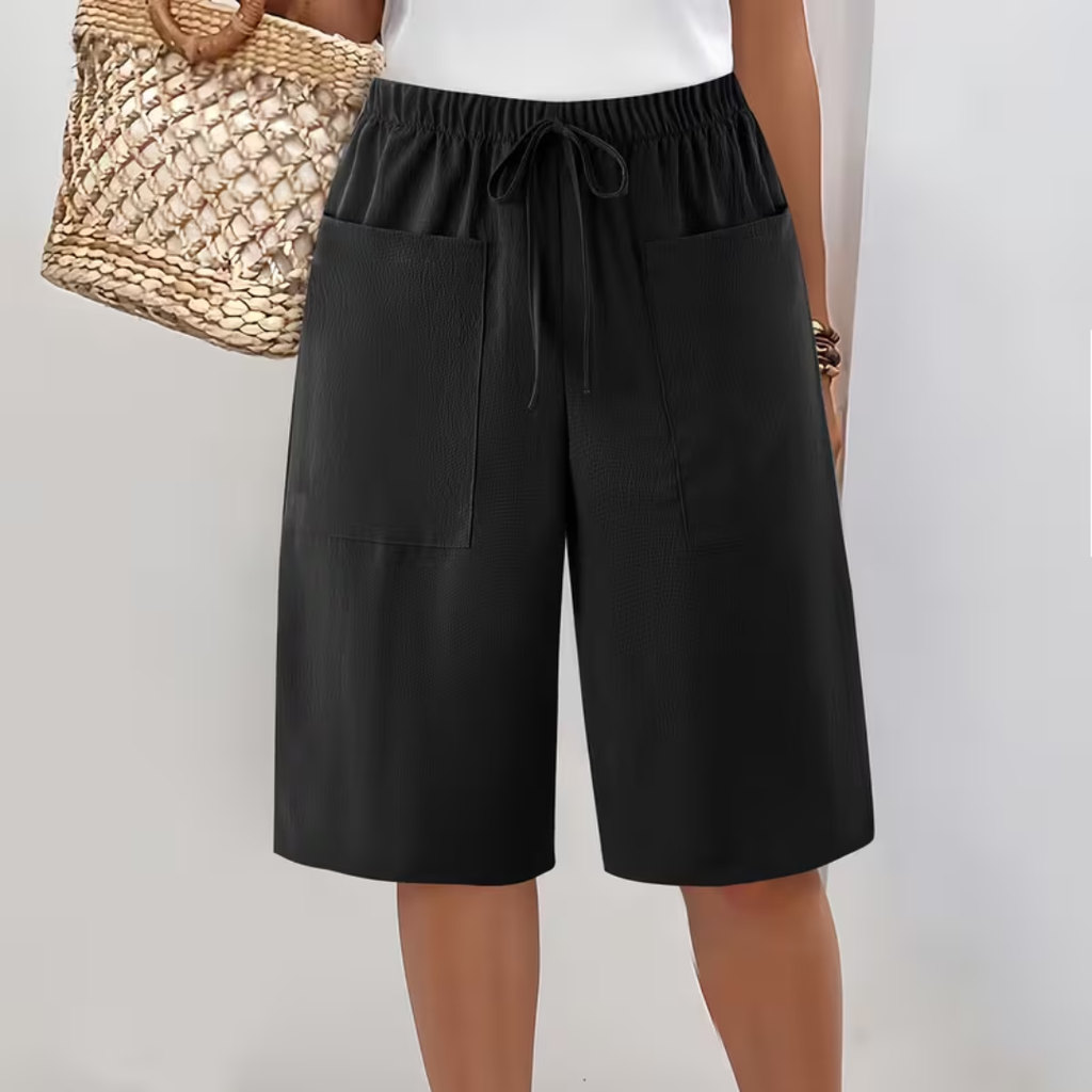 Short long femme avec poches et cordon ajustable