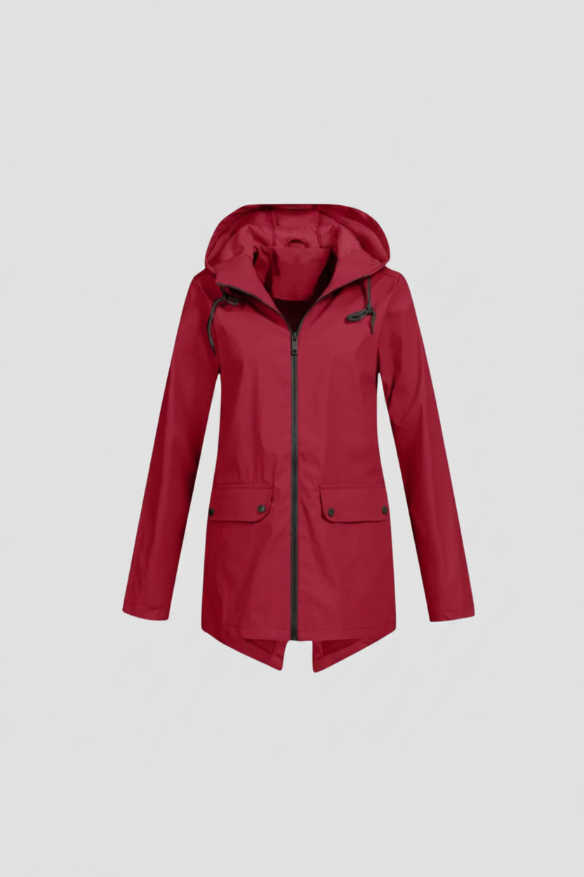 Manteau utilitaire à capuche et fermeture éclair longue