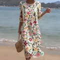 Geneviel | Robe brodée pour femmes à manches 3/4