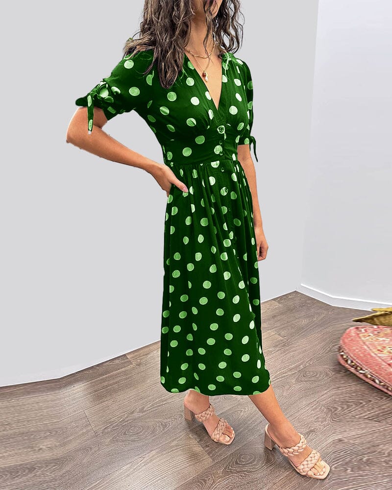 Bellamy - Robe à décolleté en V avec pois