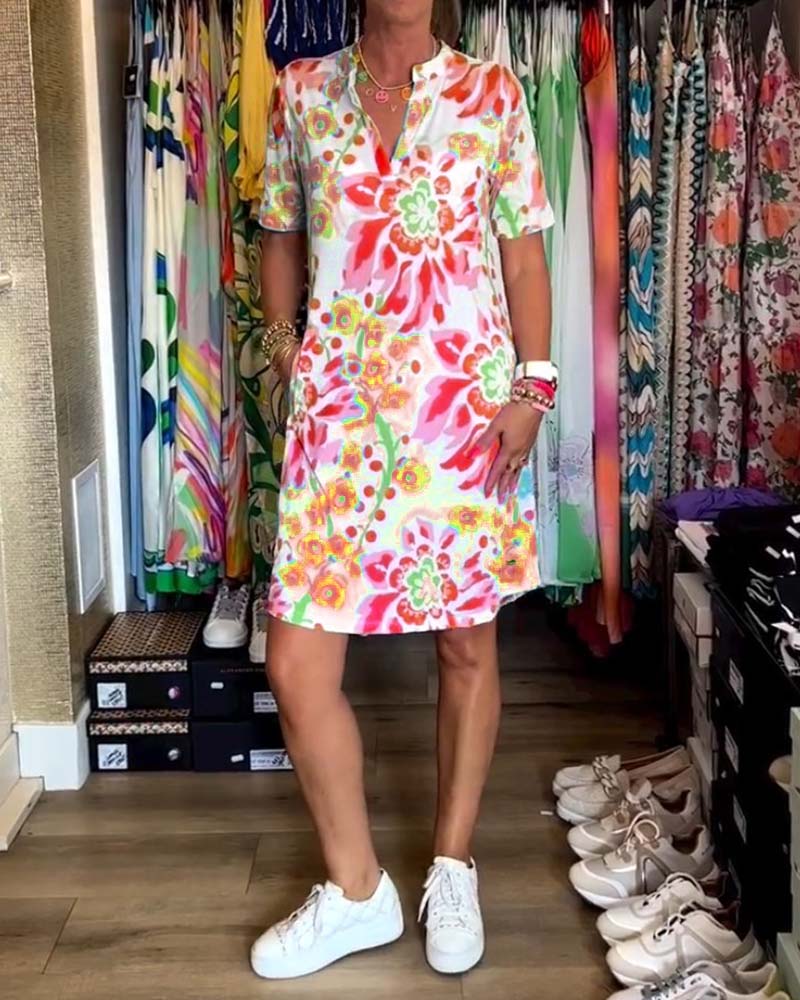 Federica™ - Robe à manches courtes avec imprimé floral