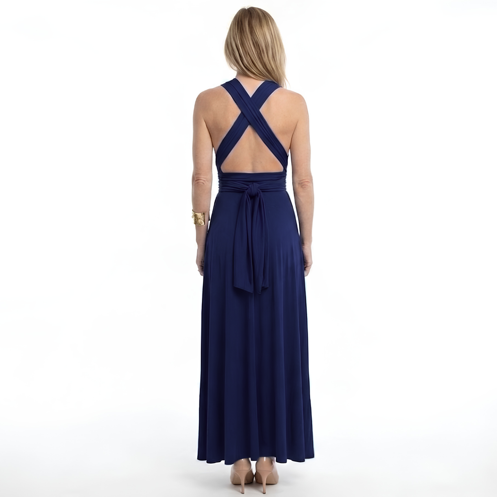 Robe Maxi Convertible Infinity avec Bretelles Multi-Positions et Jupe Fluide