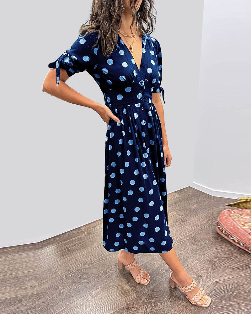 Bellamy - Robe à décolleté en V avec pois
