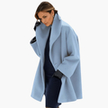 Manteau Femme avec Col Large et Coupe Longue