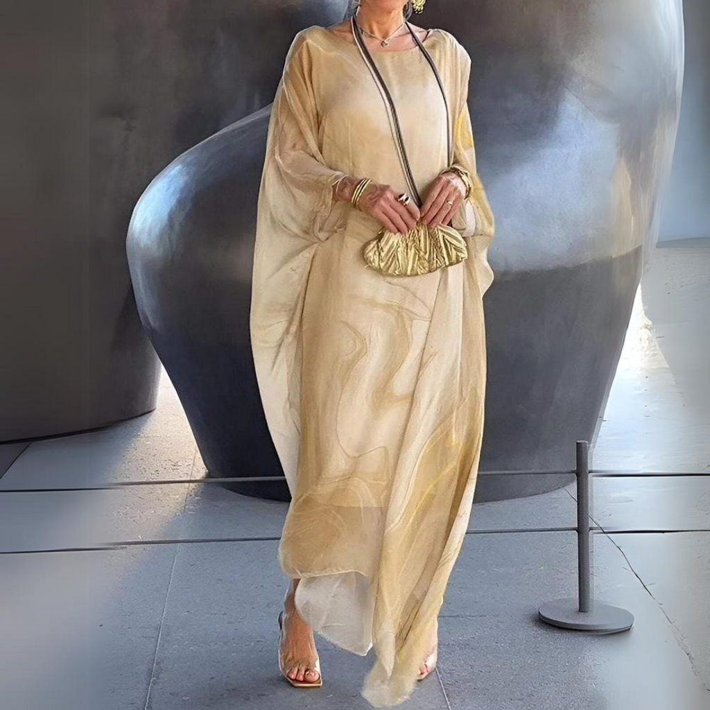 Paetyn | Robe maxi avec col rond et manches longues