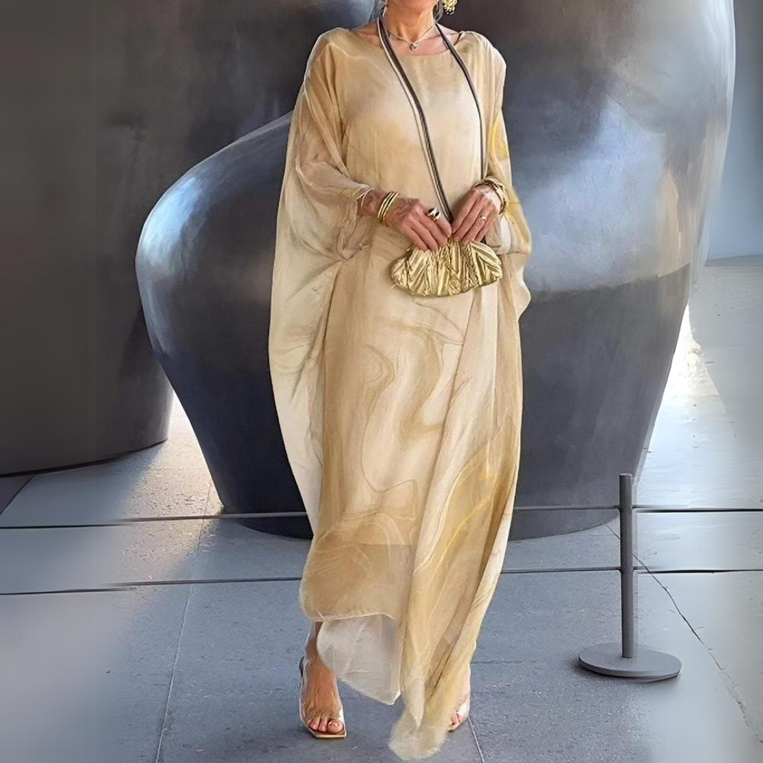 Paetyn | Robe maxi avec col rond et manches longues