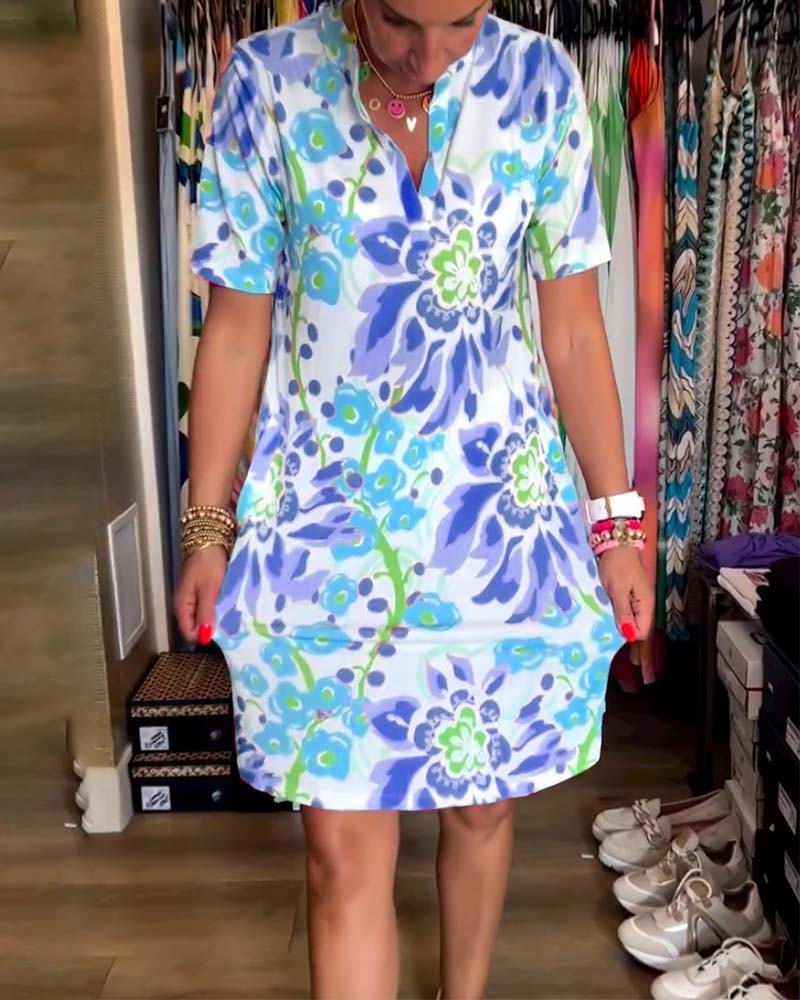 Federica™ - Robe à manches courtes avec imprimé floral
