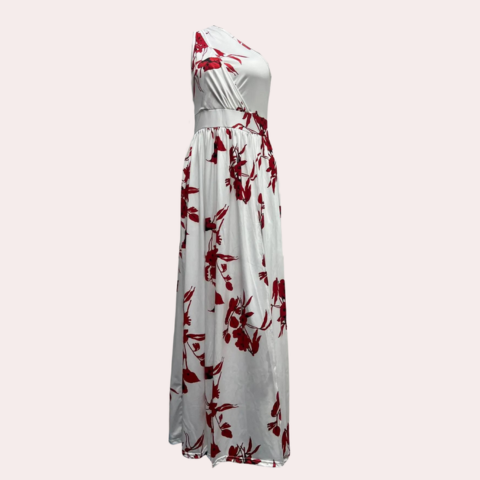 Robe à fleurs asymétrique pour femme | Maxi