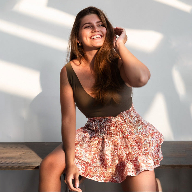 Pamelae | Jupe-culotte florale à volants