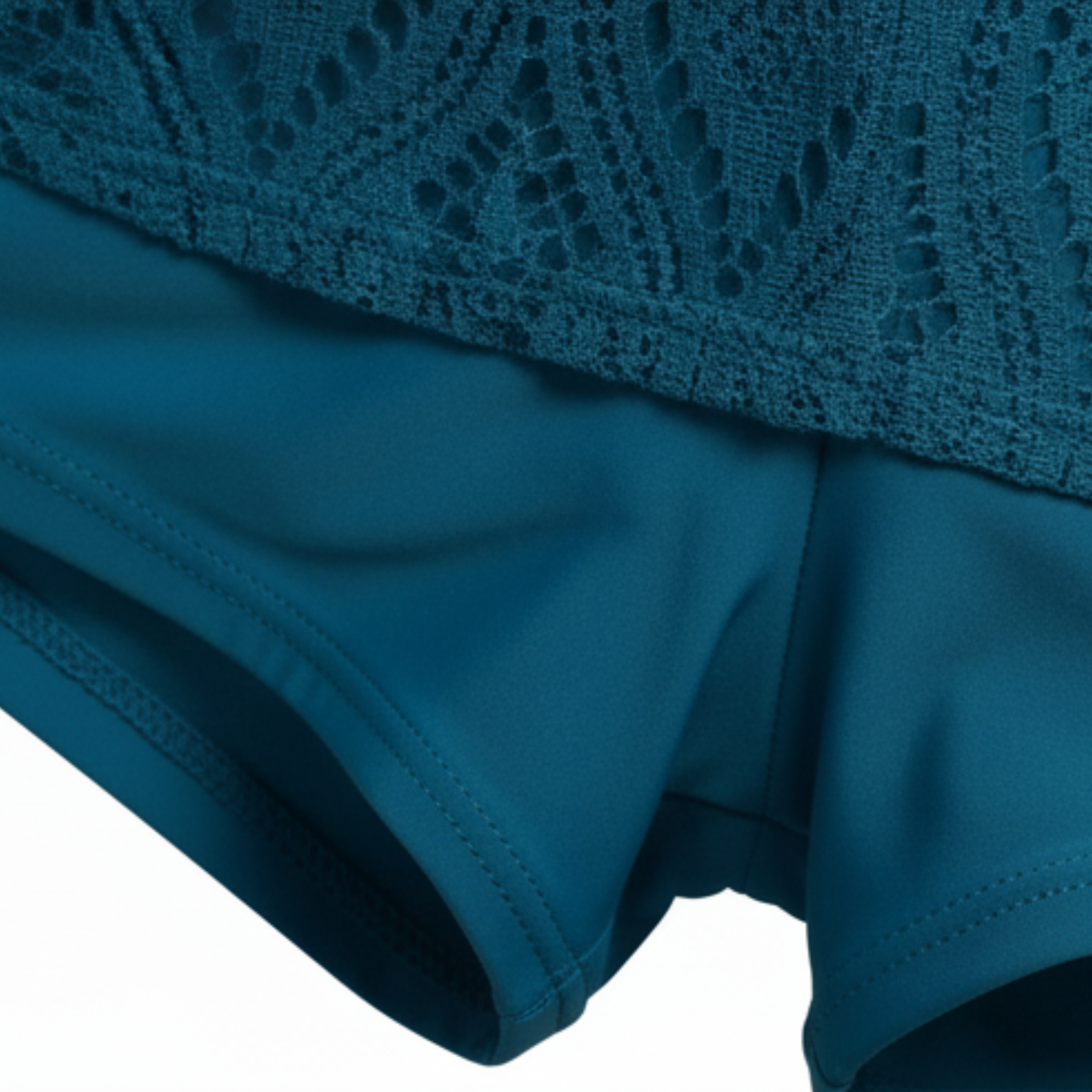 Maillot de Bain Tankini Deux Pièces avec Dentelle et Short de Bain Taille Haute