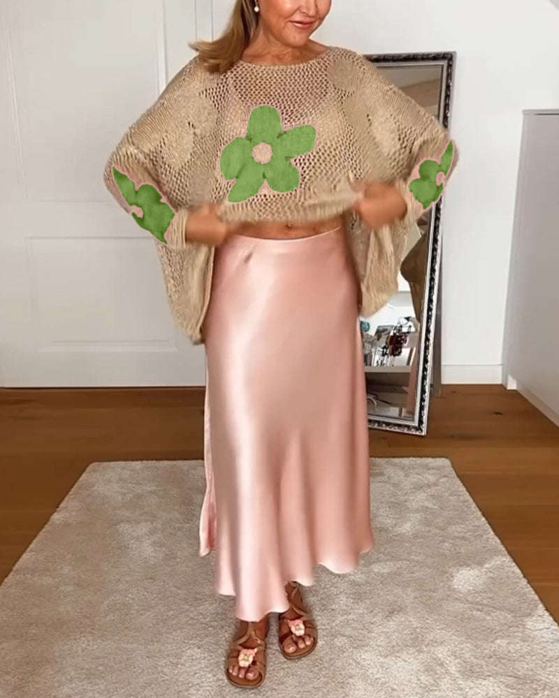 Bloom | Haut en Crochet Floral pour Femmes à Manches Longues