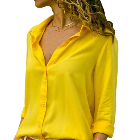 Chemise légère à boutons pour femme | Col