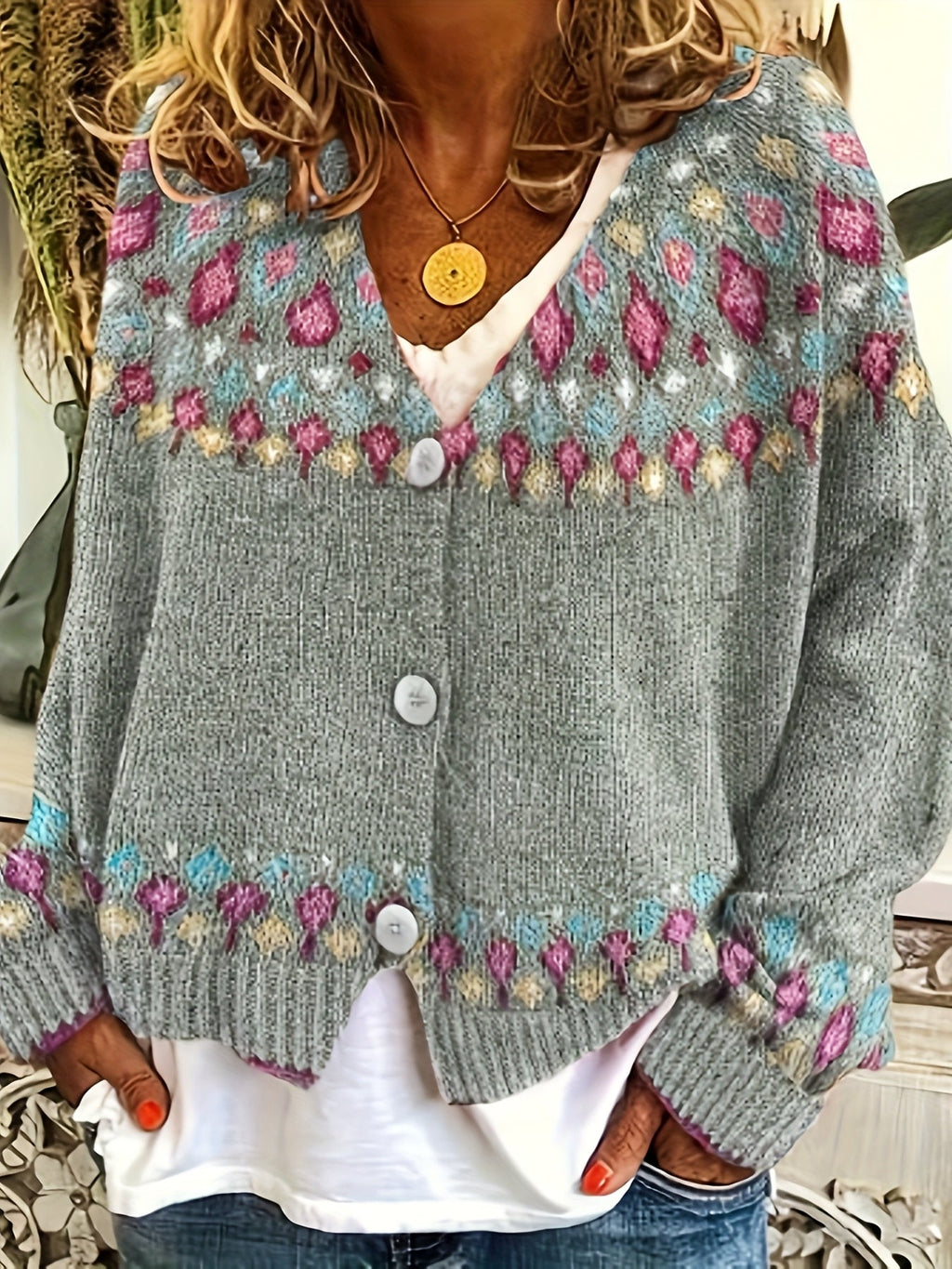 Suzanne - Gilet Boho Élégant avec Boutons