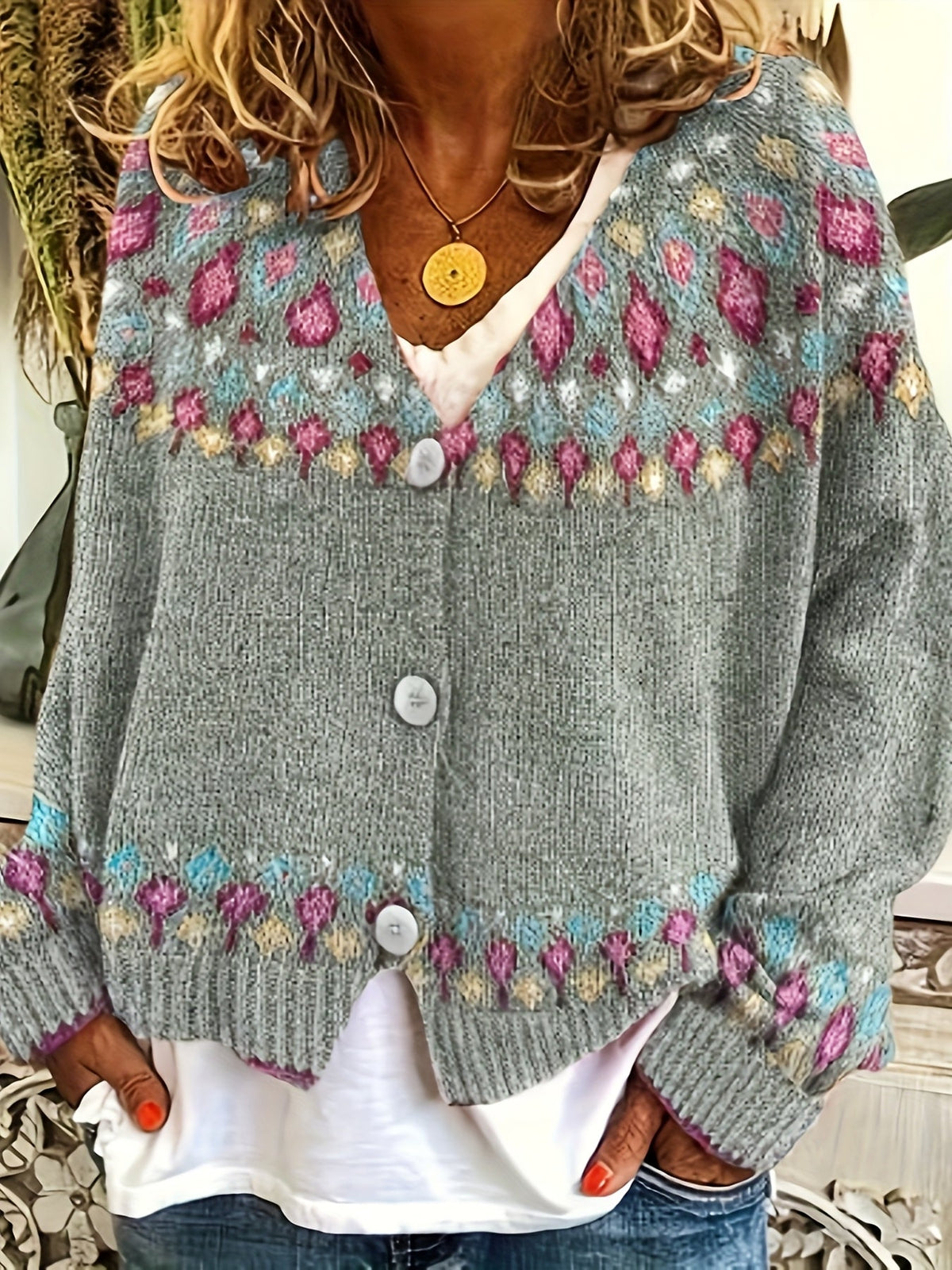 Suzanne - Gilet Boho Élégant avec Boutons