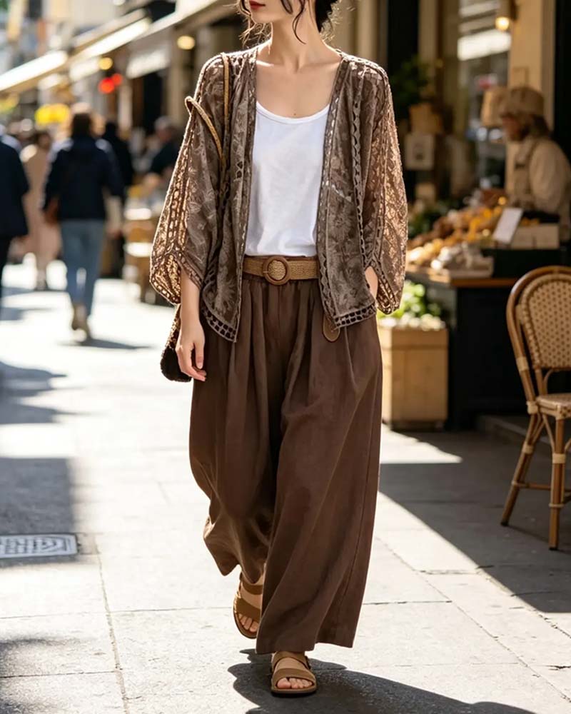 Cache-Cœur Unie Manches Longues Découpé