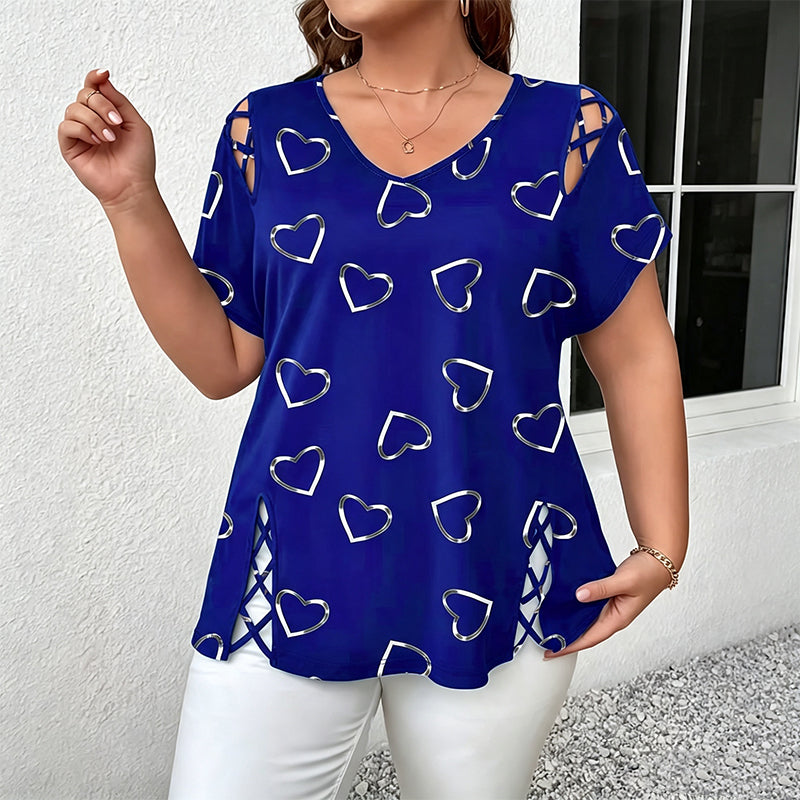 Sorella | T-shirt décontracté avec imprimé cœur pour le quotidien