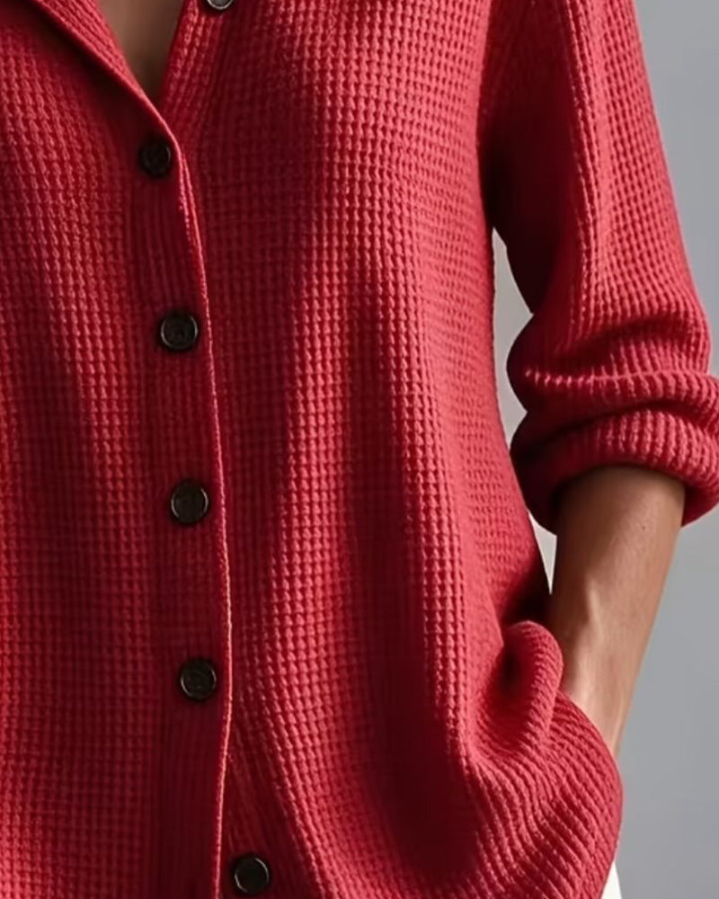 Chemise Revers Unie Bouton