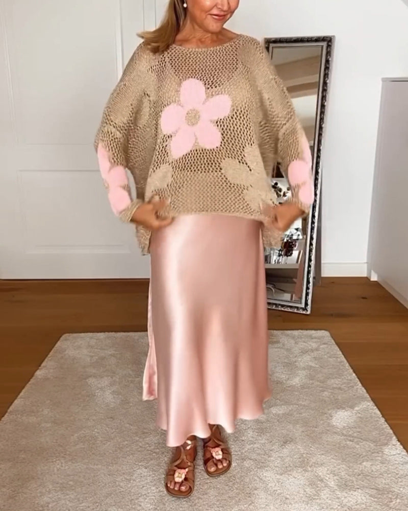 Bloom | Haut en Crochet Floral pour Femmes à Manches Longues
