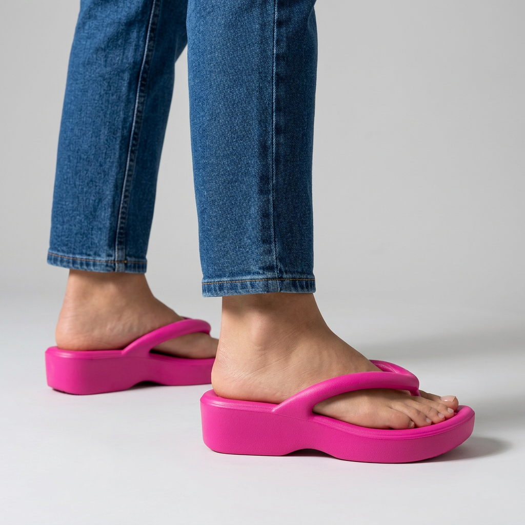Etheal | Tongs confortables avec semelle compensée