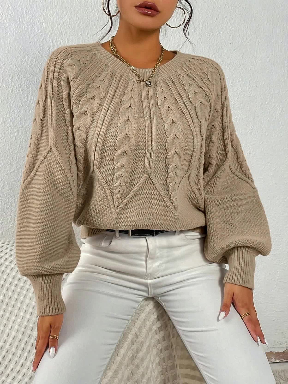 Louise - Pull Oversized Élégant en Câble