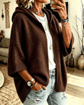 Cardigan 3/4 Manche Capuche Décontracté
