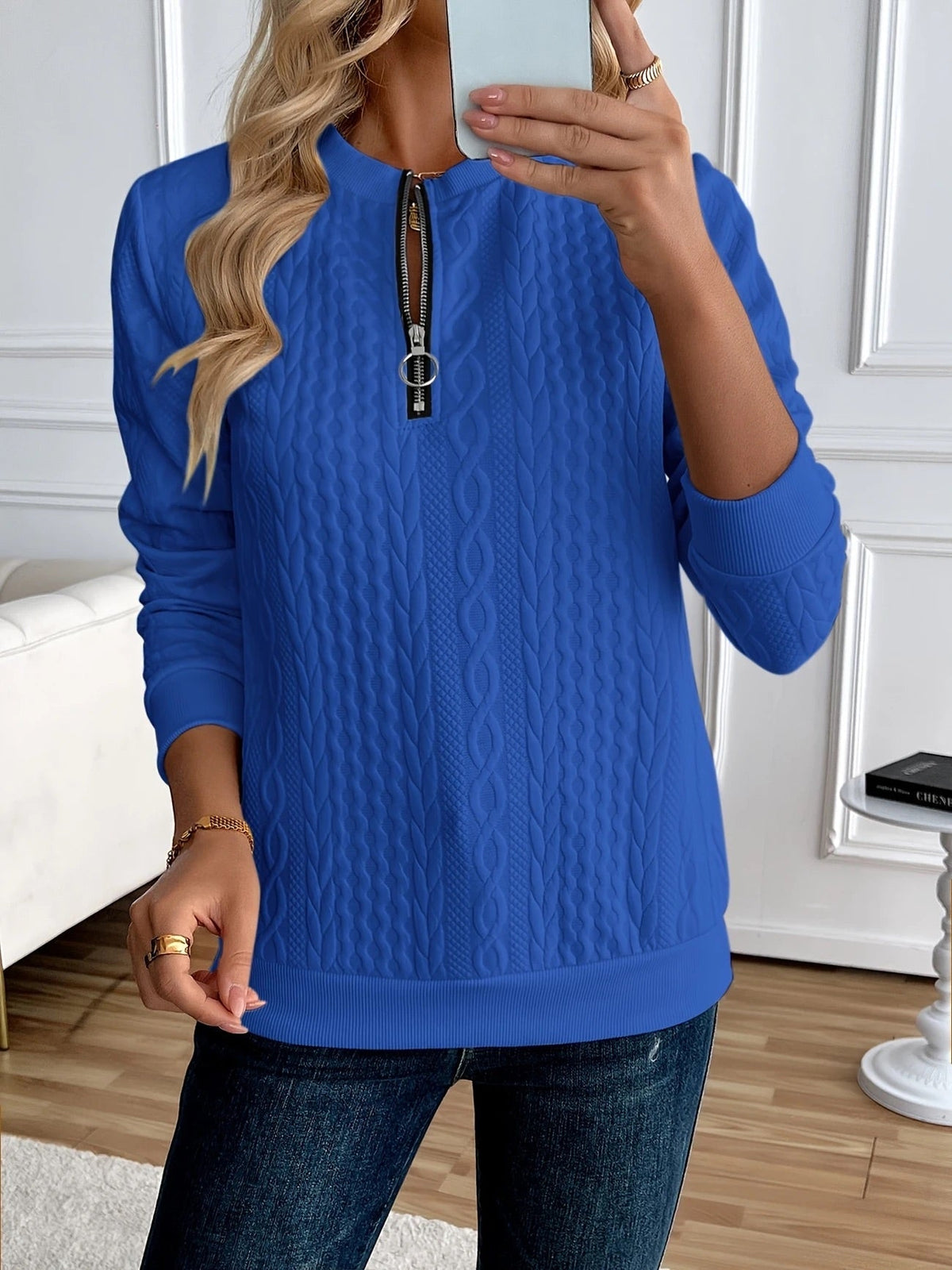 PULL STRUCTURÉ EN ZIP POUR FEMMES