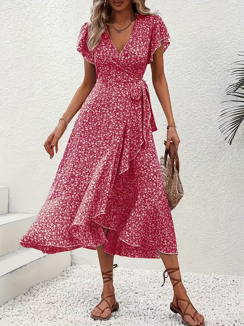 Elara | Robe portefeuille fluide et évasée
