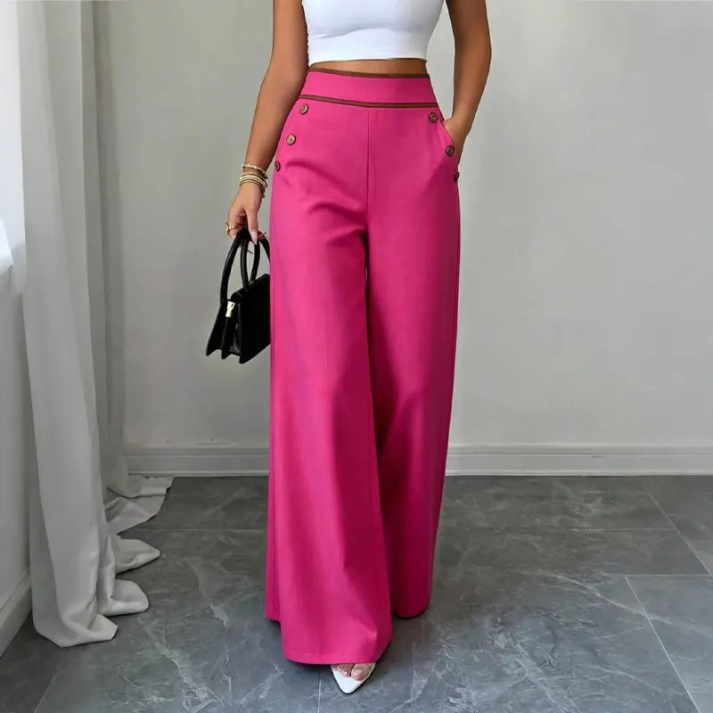 Gesine | Pantalon Marlene taille haute avec passepoils contrastés