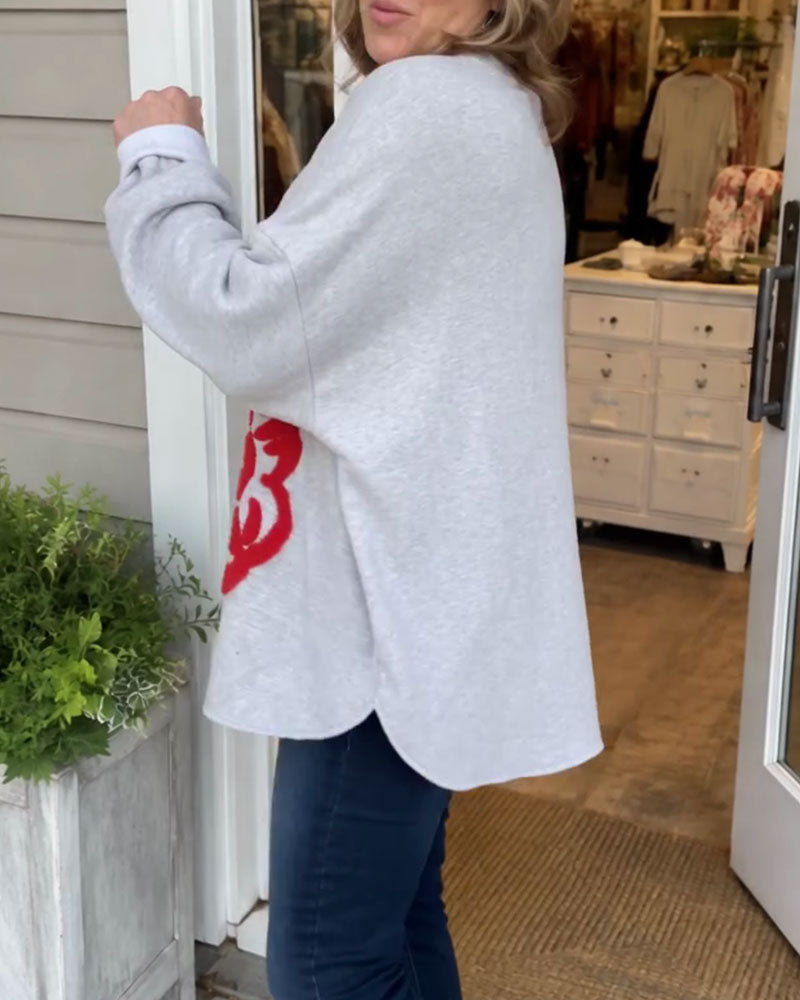 Sweatshirt Loose Stylé de Père Noël