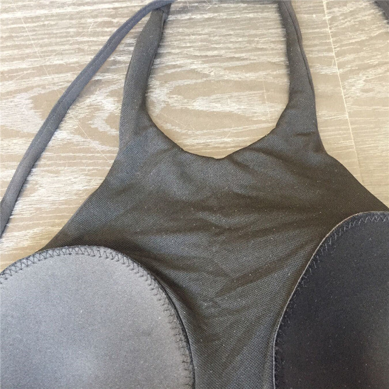 Ensemble de bikini sportif pour femmes avec col montant et découpes latérales R&B