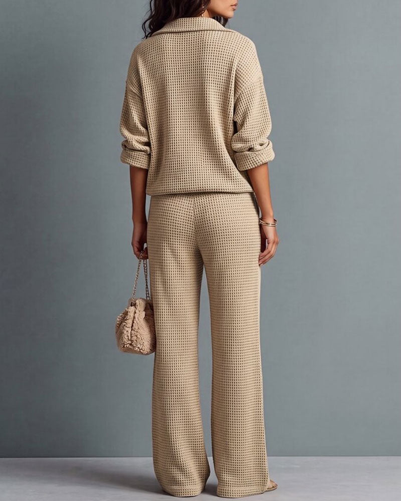 Ensemble de Poche Waffle à Demi-Zip