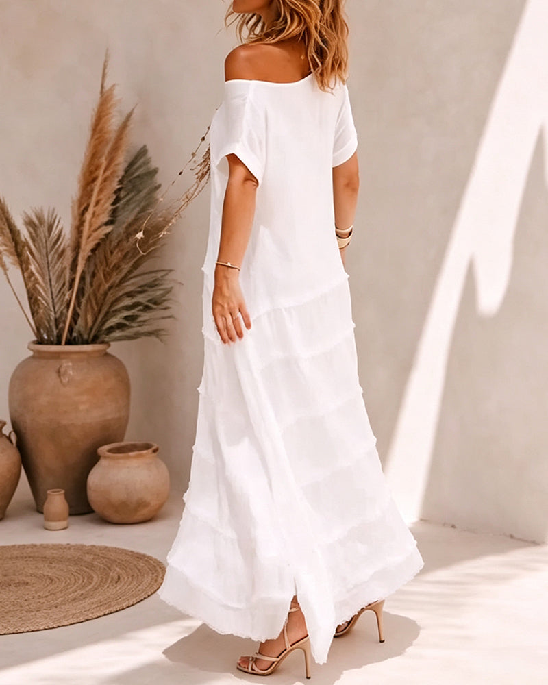 Robe Une Épaule Uni