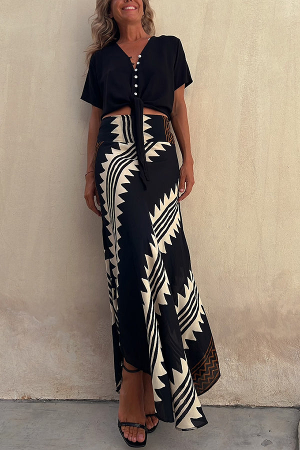 Jupe Maxi Rayée Taille Haute Femme