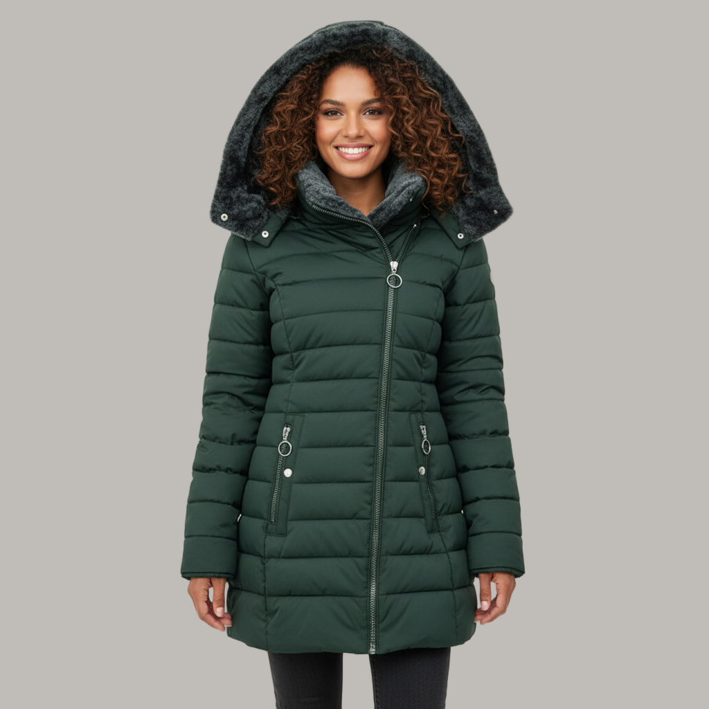 Manteau d'hiver Femme | Doublure en fourrure douce & Optique élégante