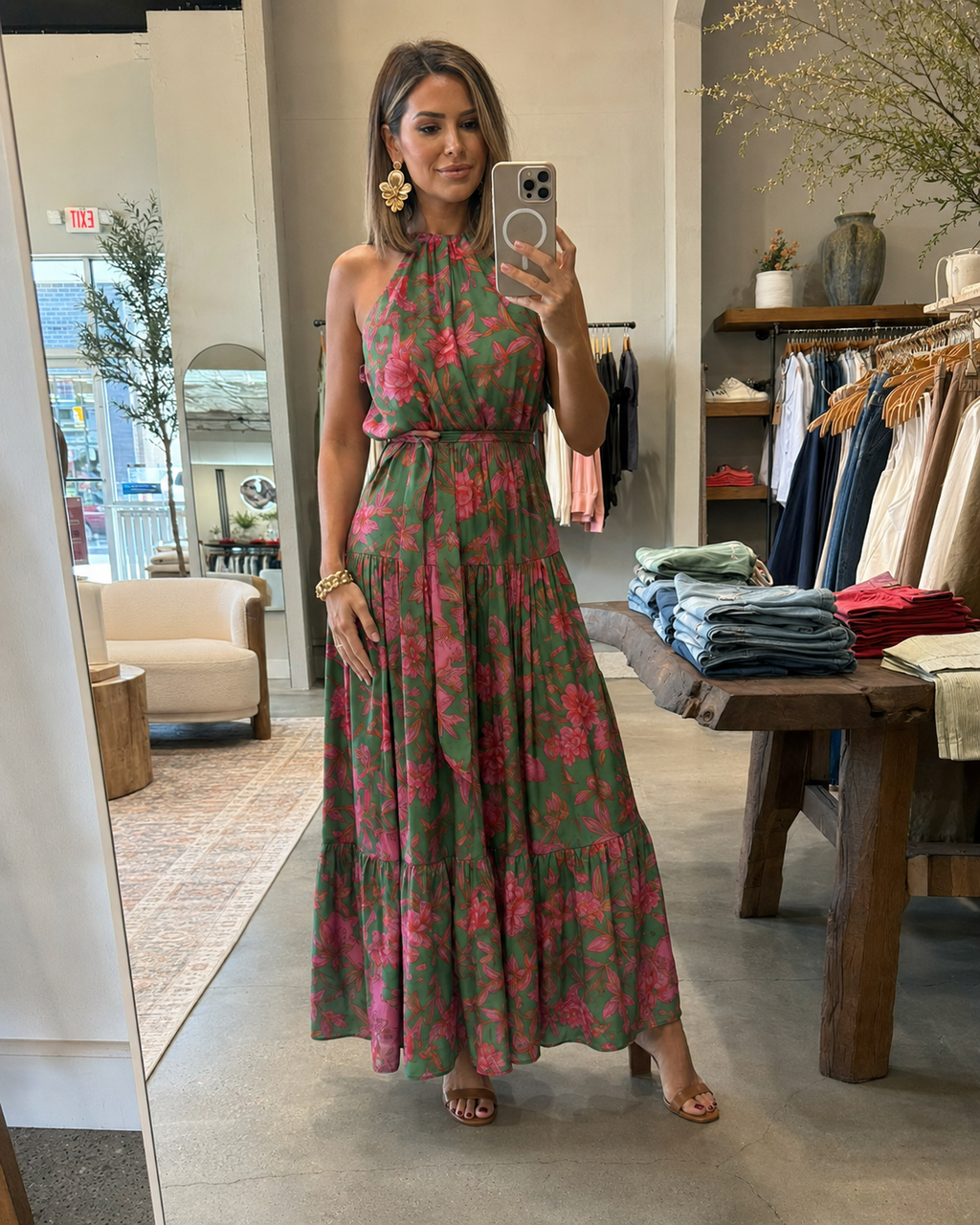 Rambell | Robe dos nu drapée avec imprimé floral