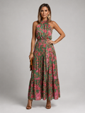Rambell | Robe dos nu drapée avec imprimé floral