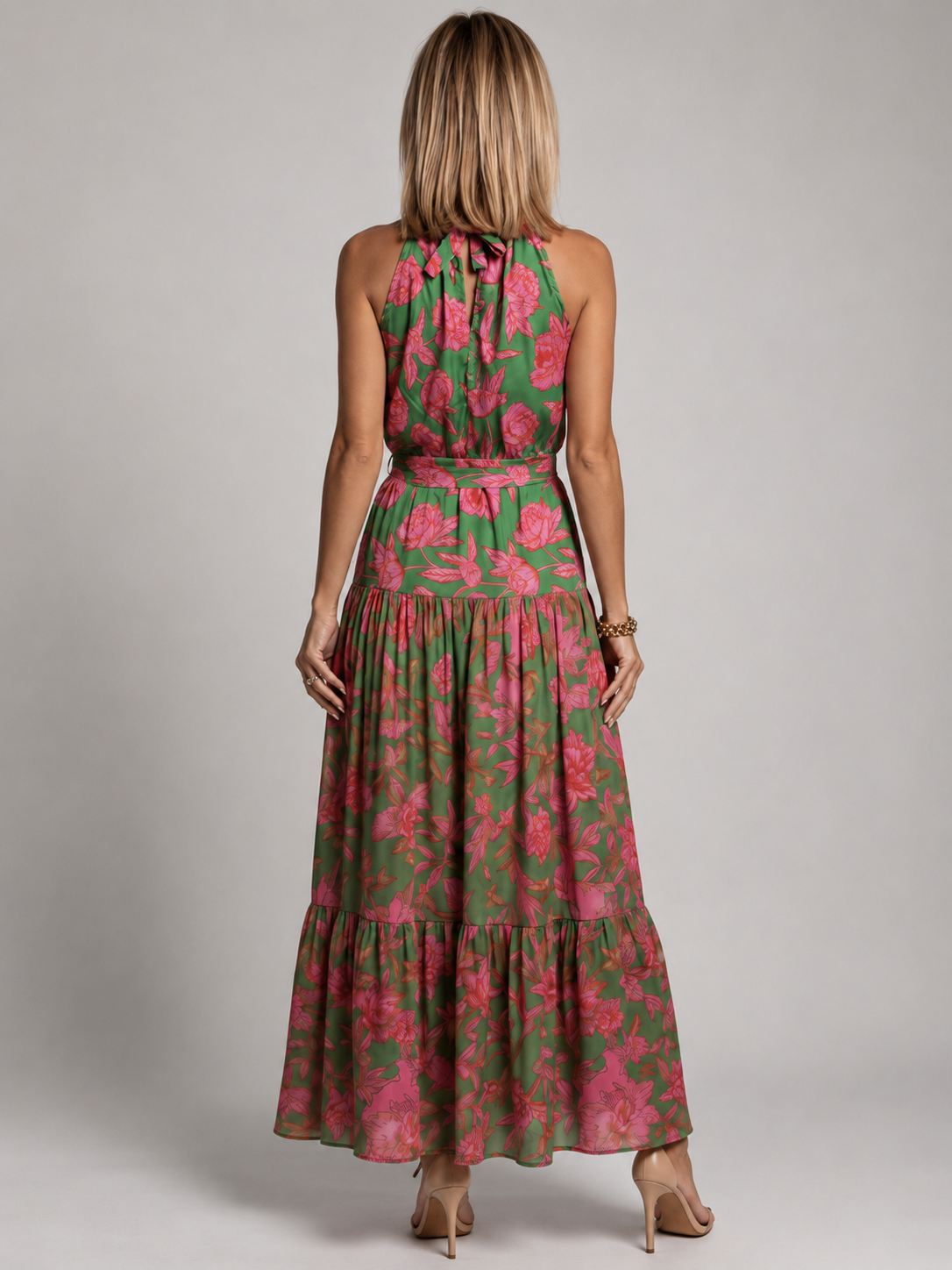 Rambell | Robe dos nu drapée avec imprimé floral